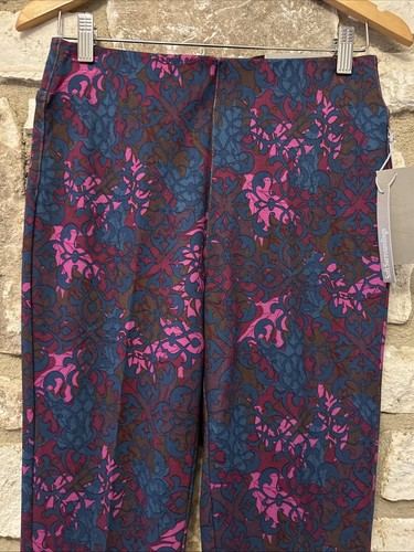Soft Surroundings Sz S 6/8 Straight Full Leg Floral Ponte Pants Stretch NWT - Picture 6 of 8