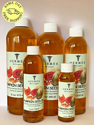 PUMPKIN SEED OIL by HERMES ORGANIC UNREFINED COLD PRESSED 2 oz - 16 oz
