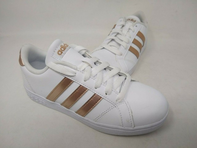 NEW! Adidas Youth Girl's Baseline Lace Up Shoes White/Rose Gold #AQ0783 150X cc | eBay