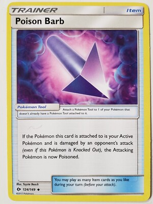 Poison Barb 124/149 - Sun & Moon Base Set Pokemon Card - $2 Flat Shipping |  eBay