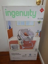 Ingenuity Dream& Grow Bedside Adjustable Baby Bassinet With Storage (NEW)