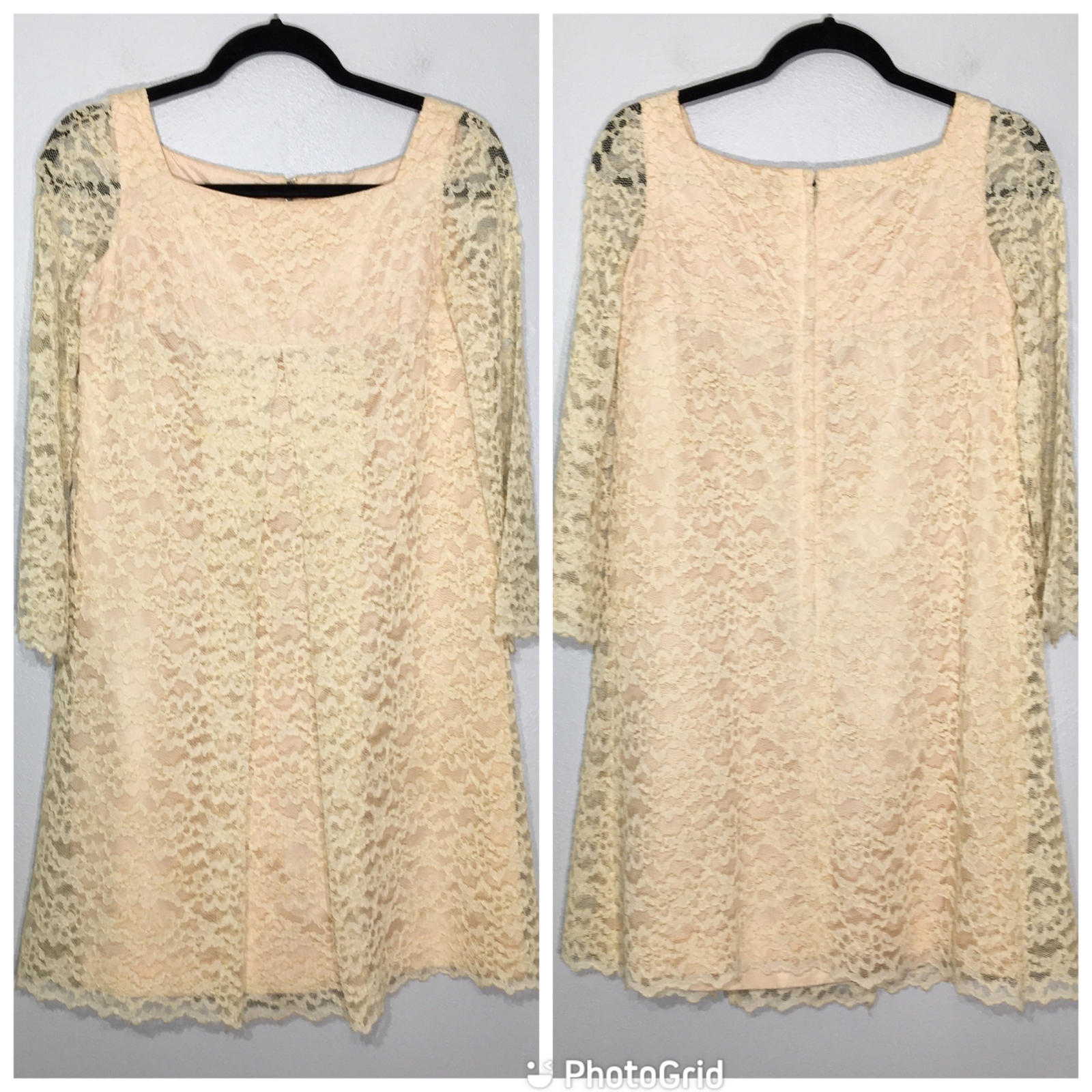 Cream Lace Babydoll Dress Underlay main image 1