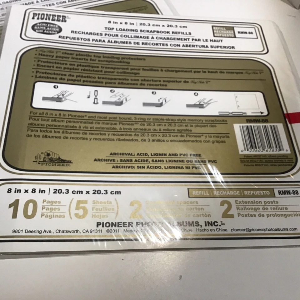 Lote de 5 recambios de libro de memoria Pioneer 8 X 8 (5 páginas cada uno) carga superior RMW-88 Foto 4 de 4