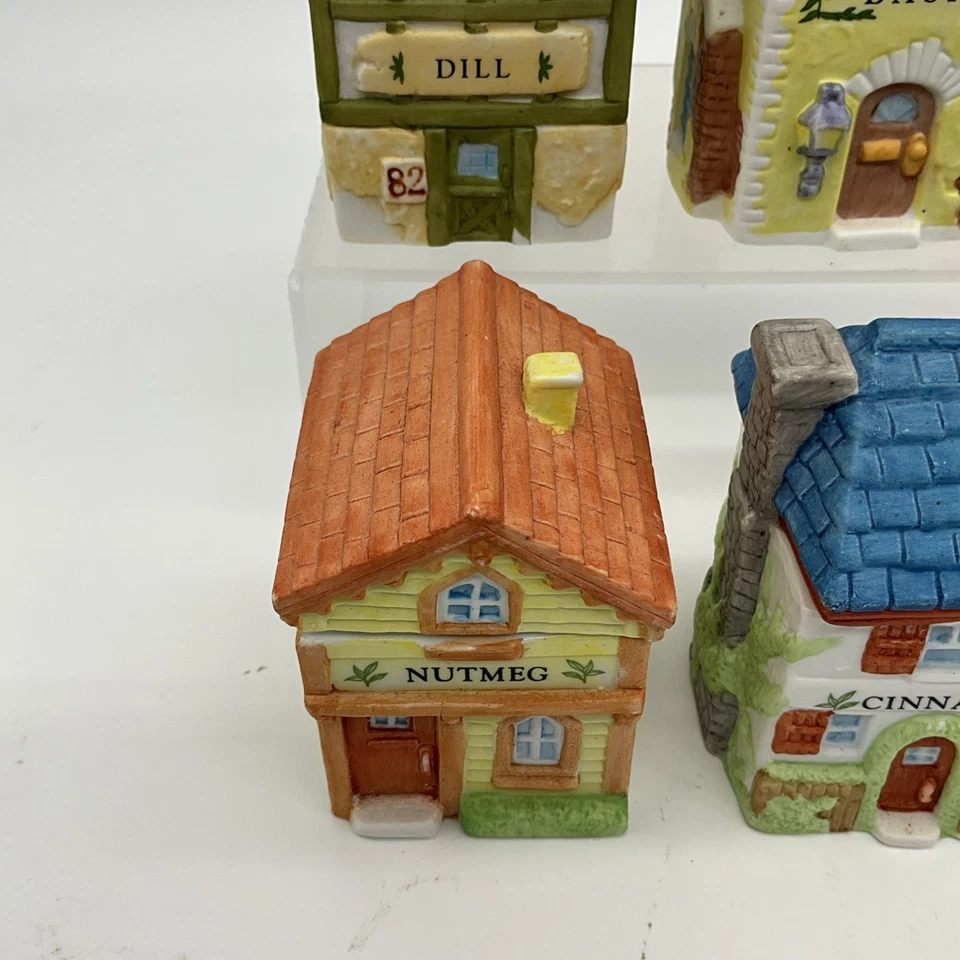 RSVP Plus Pro 1994 frascos de cerâmica casa de especiarias conjunto de 6 endro manjericão salsa noz-moscada - Imagem 2 de 4