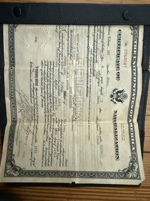 Certificate Of Naturalization USA 1926 USA Nj Citizenship