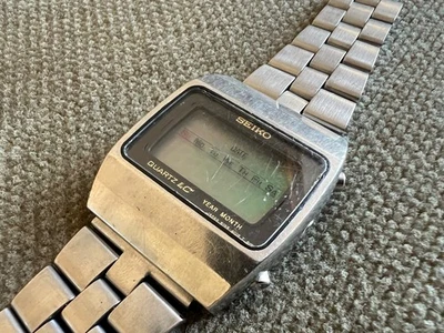 Vintage Seiko Quartz LC Armbanduhr Stahl - 34 mm ca. 1976 defekt - Bild 1 von 4