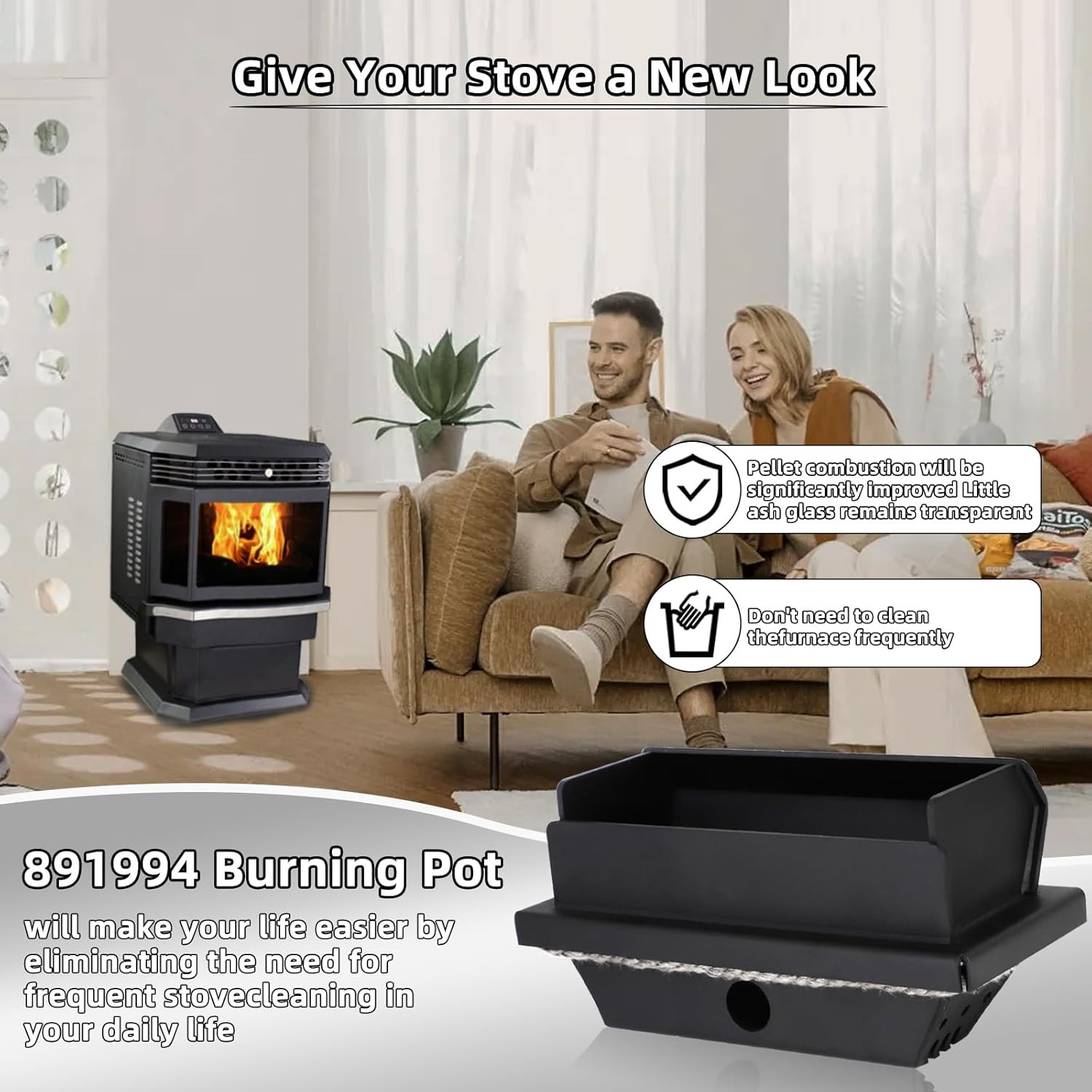 US Stove & Ashley Pellet Stove Replacement with Gasket Included - 891994
