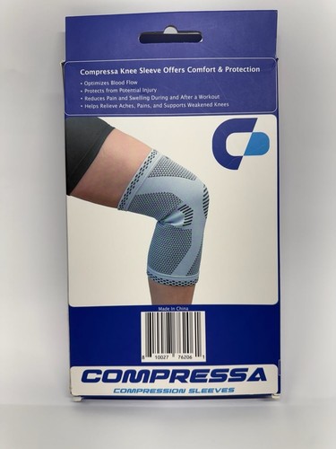 Compressa Knee Compression Sleeve For Women & Men, Knee Braces Size Large - 第 1/6 張圖片