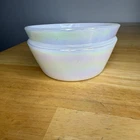 Vintage Federal Glass Moonglow Iridescent Cereal Bowls ~ Set of 2 Read