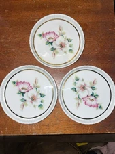 House of Webster Ceramic Briar Rose Coaster Set of 3 , Made In USA