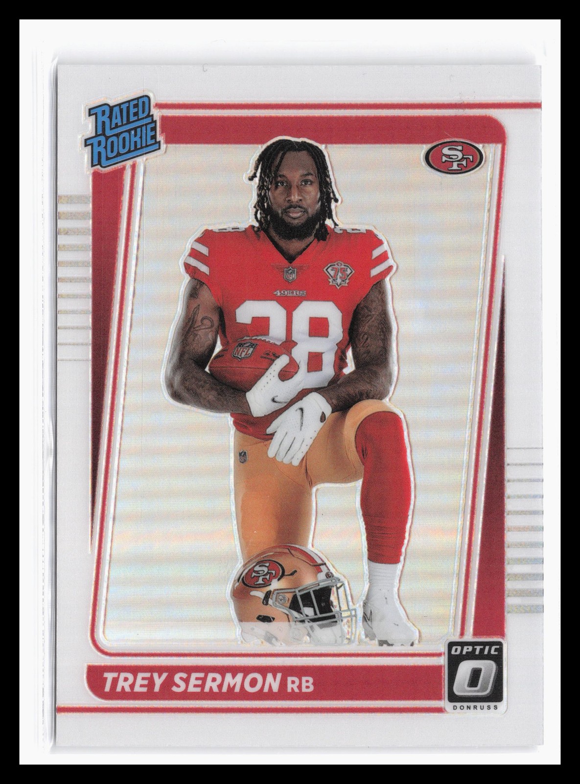 2021 Donruss Optic Holo Variation #224 Trey Sermon San Francisco 49ers Rookie