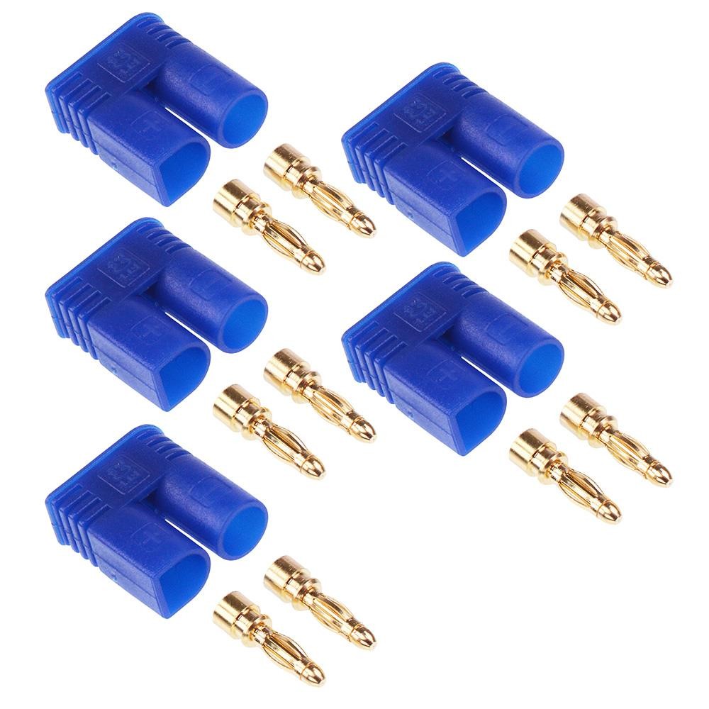5 x Male EC2 Gold Plated Connector 15A Amass