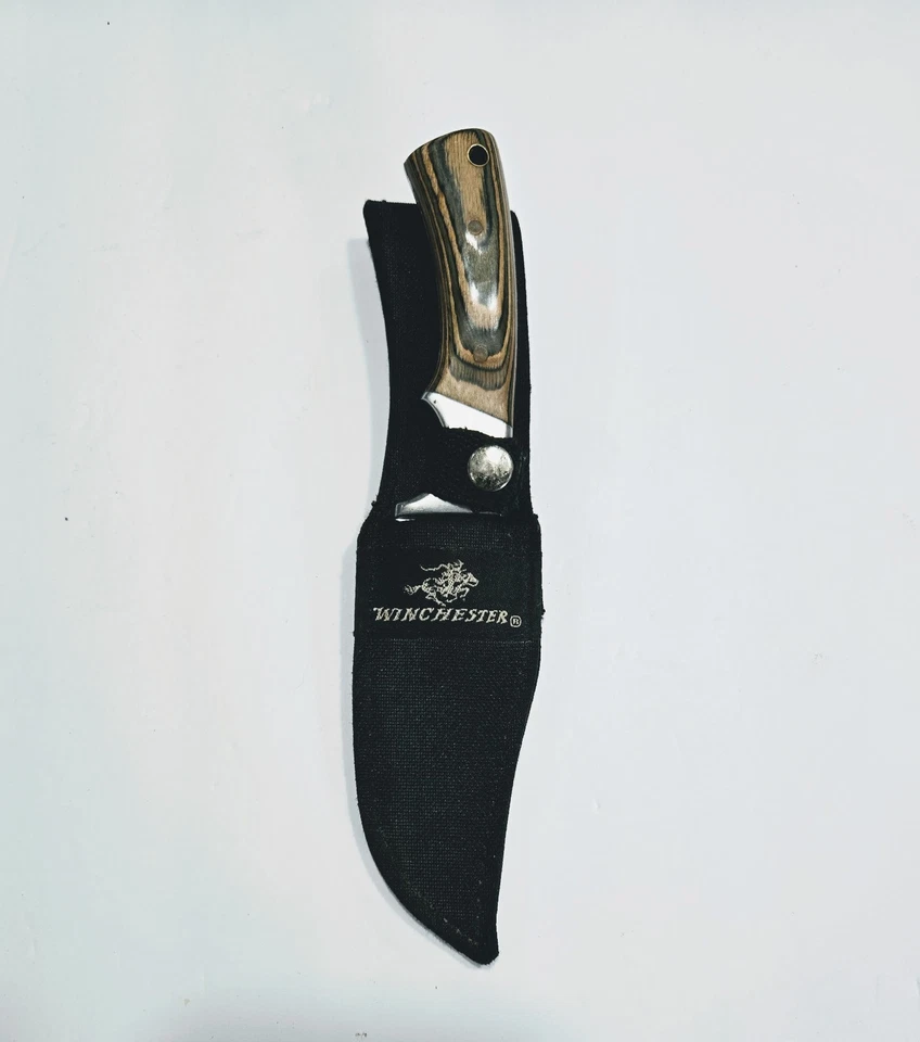 8” Winchester/sheath Stainless Steel Fixed Blade Wooden Handle Hunting Knife - Image 2 of 4