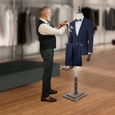 Männliche Kleidung Display Rack Höhenverstellbar Schuhhalter & Hosen Holder