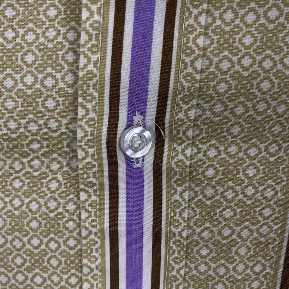 VTG Van Heusen Shirt Mens Large Dagger Collar Stripe Vanopress V Taper 70s Disco - Image 4 of 4