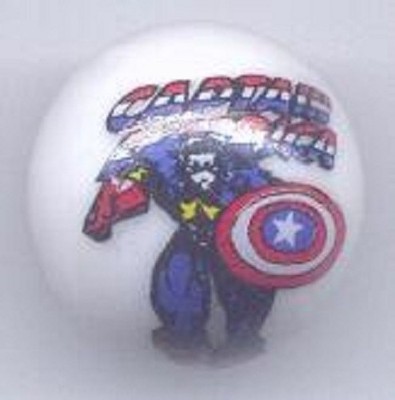 Captain America Glass 1'' Logo Marble