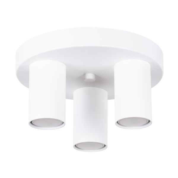 Plafonnier blanc GU10 à 3 spots Lagos en acier chic