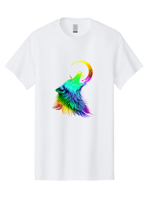 Wolf-Howling-At-Moon-3 Mens Graphic Tee, 100% Cotton, Casual Summer Wear