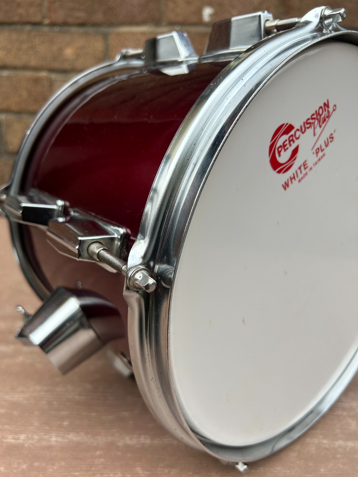PERCUSSION PLUS Century 10''x 08'' 5-Lug Rack Tom Wine red Made in Taiwan photo 8