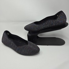 Skechers Cleo Point Gleam N' Glow Knit Ballet Flats Black Multi Color Size 8