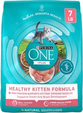 Purina ONE High Protein, Natural Dry Kitten Food, +Plus 7 Pound (Pack of 1)  7.03 per pound