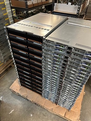 Supermicro 2028BT-HNR+ 4 node server 8x Xeon E5-2699 v4 176C 64GB 24x Nvme Rail