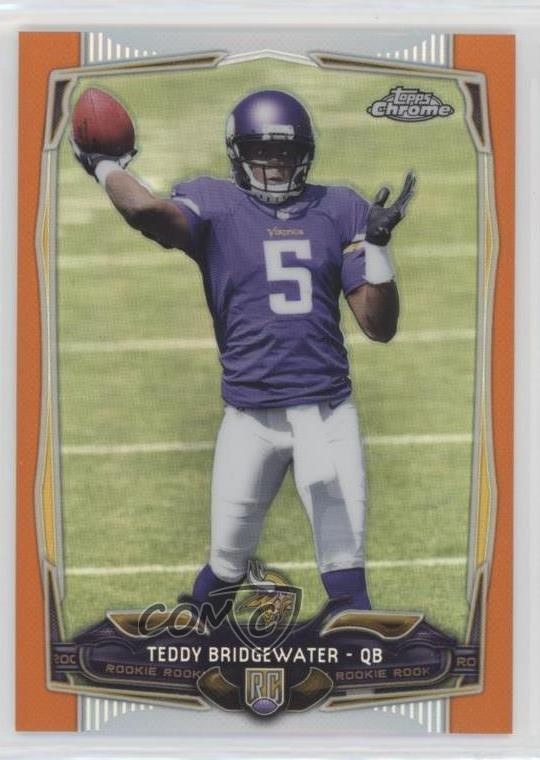 2014 Topps Chrome Retail Orange Refractor Teddy Bridgewater #173 s5j