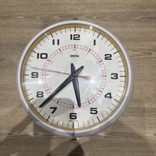 1960s Vintage SMITHS Sectric White Plastic Wall Clock Industrial design 28cm