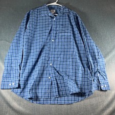 L.L. Bean Men's Shirt Size L REG Blue Plaid Traditional Fit 100 Cotton