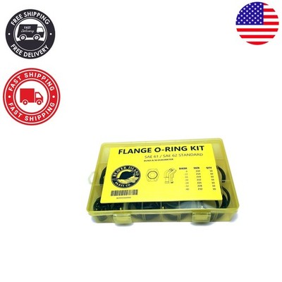 70-Piece Buna-N O-Ring Set with 7 Sizes for Hydraulic Flange Seals - USA Made