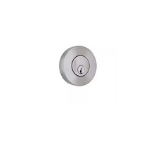 Round Satin Nickel Single Cylinder Deadbolt Featuring Dual Keyway DD1X21PXJ