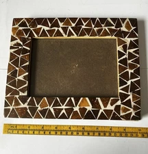 Source Unknown Geometric Brown and Cream Frame
