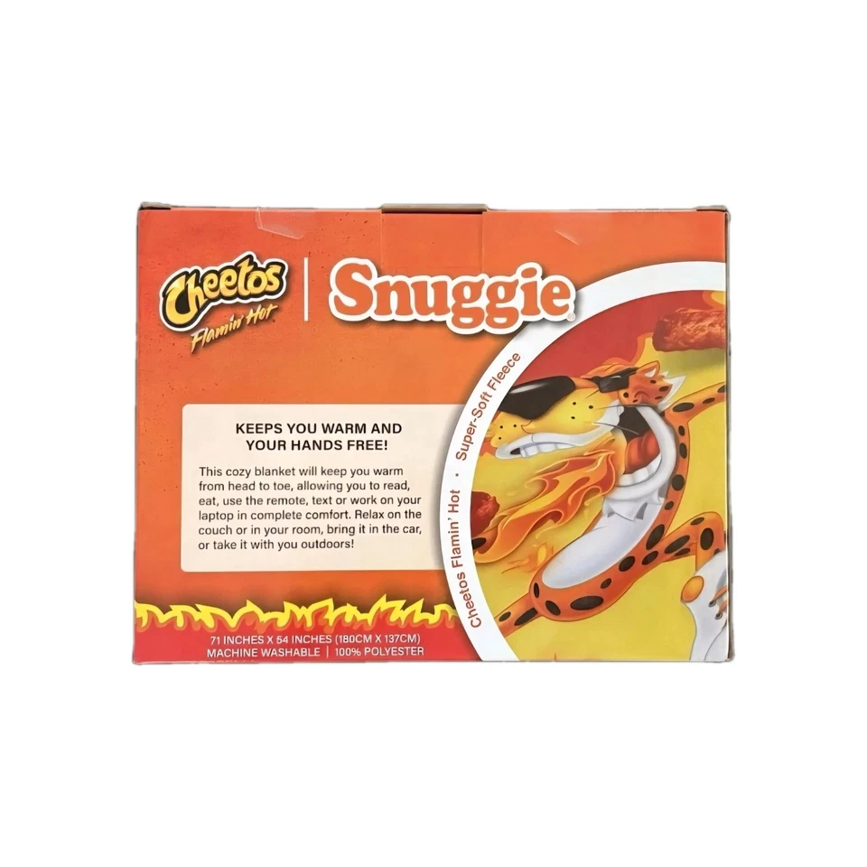 Мягкое носимое одеяло с рукавами Snuggie Flamin Hot Cheetos 71 x 54 дюйма - новое - - Изображение 2 из 4