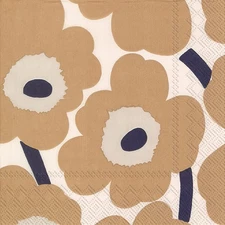 Boston International IHR Marimekko 3-Ply Cocktail Napkins 5"x5" Unikko Cream
