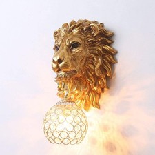 Wall Sconces Antique Lion Head Light Gold Vintage Crystal Fixture Wall Scounce Wall Sconces Antique Lion Head Light Gold Vintage Crystal Fixture Wall Scounce
