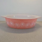 Pyrex Vintage Pink Daisy 045 Oval Casserole 2.5 Quart Rare