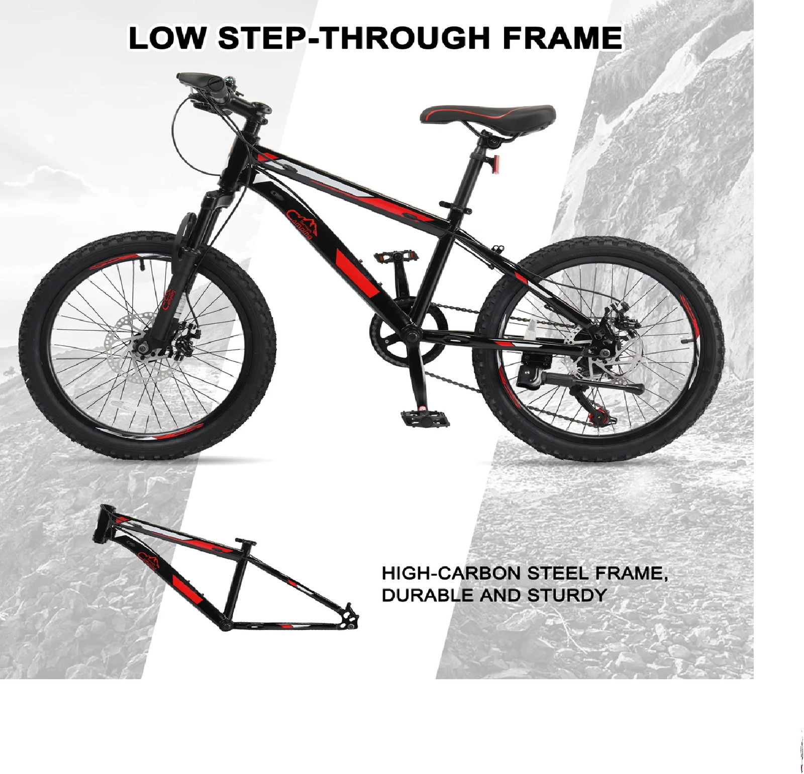 Ktaxon 20" Mountain Bike, Black