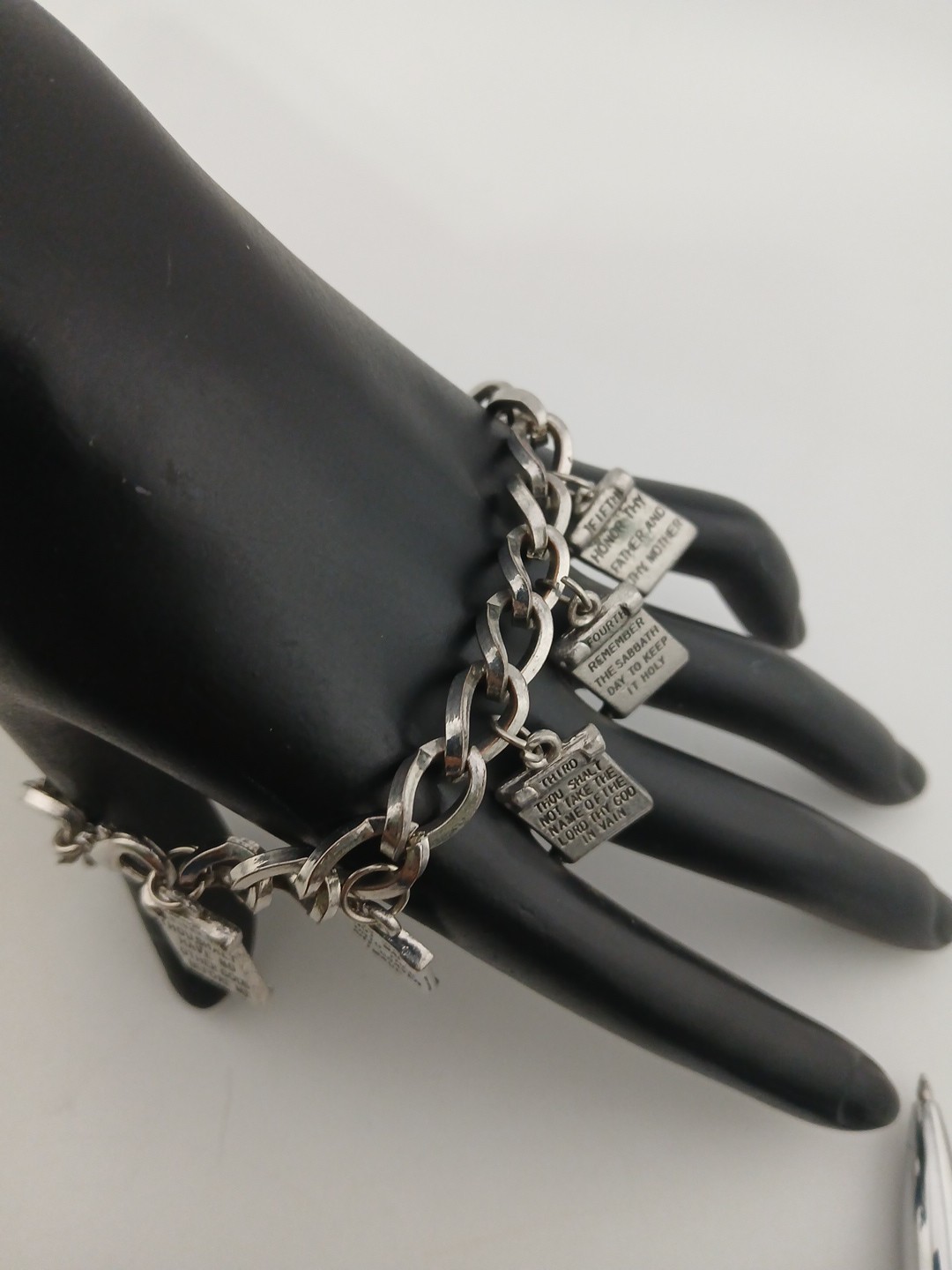 TEN COMMANDMENTS  Vintage silvertone dangle charm… - image 5