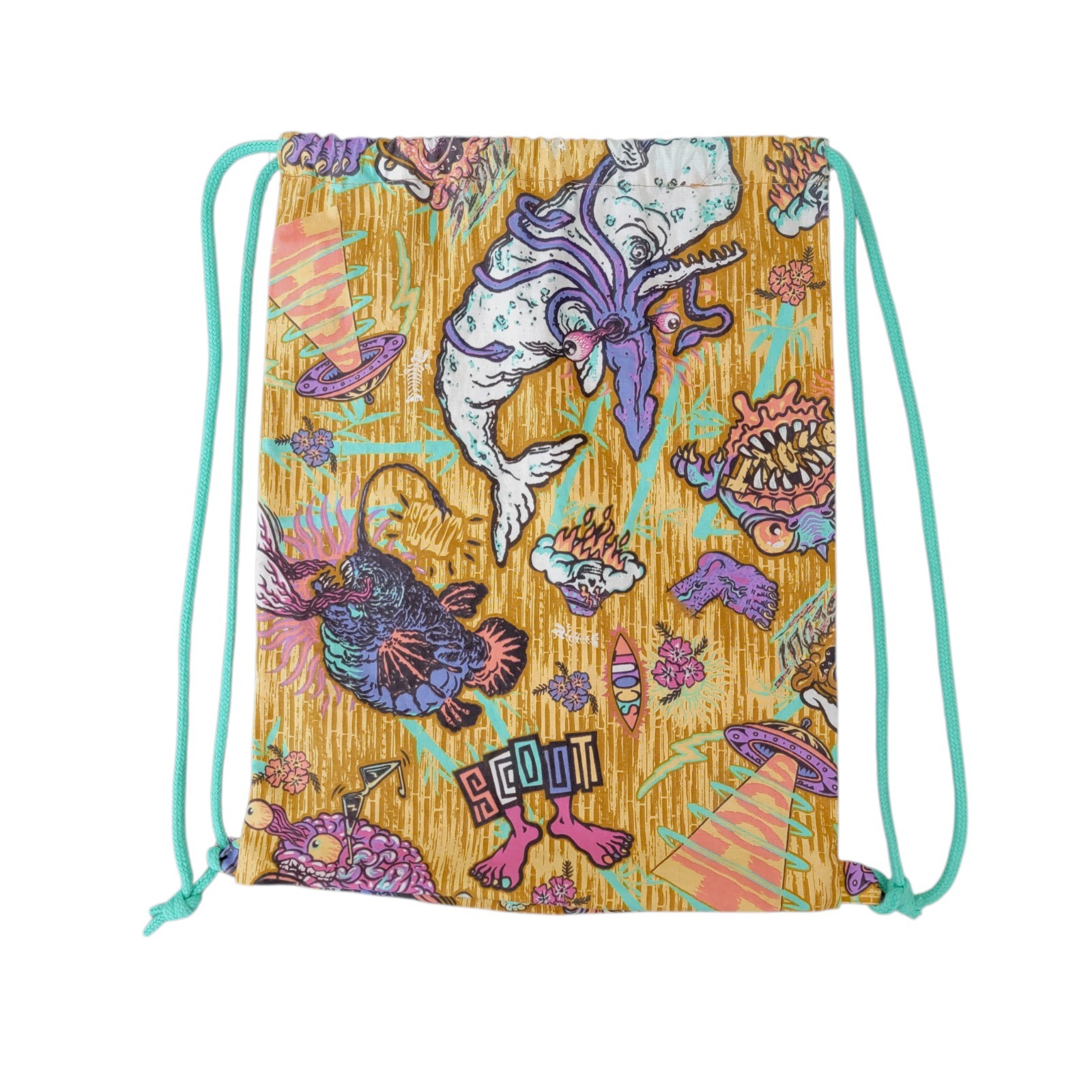 Scout Italy Cinch Drawstring Backpack Psychedelic… - image 1