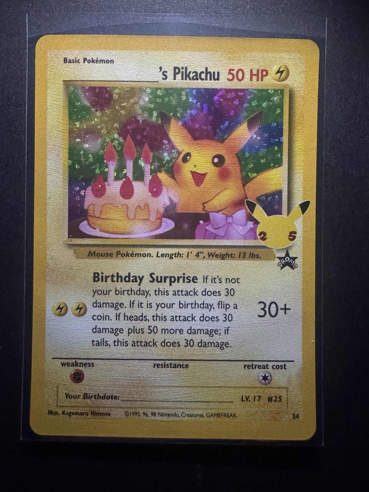 Birthday Pikachu 2021 Celebrations: Classic Collection #24 Holo