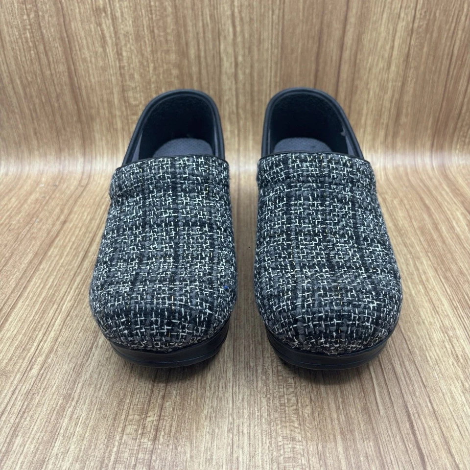 Zuecos cómodos Dansko clásicos grises a cuadros de cuero vegano para mujer talla EU39 (8,5-9) Foto 4 de 4