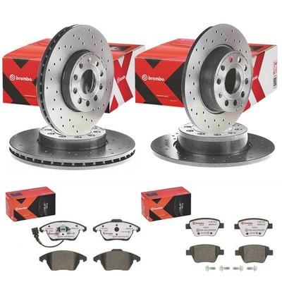 brembo SPORT BREMSENSET VORNE + HINTEN passend für GOLF 6 TOURAN 1T JETTA BEETLE