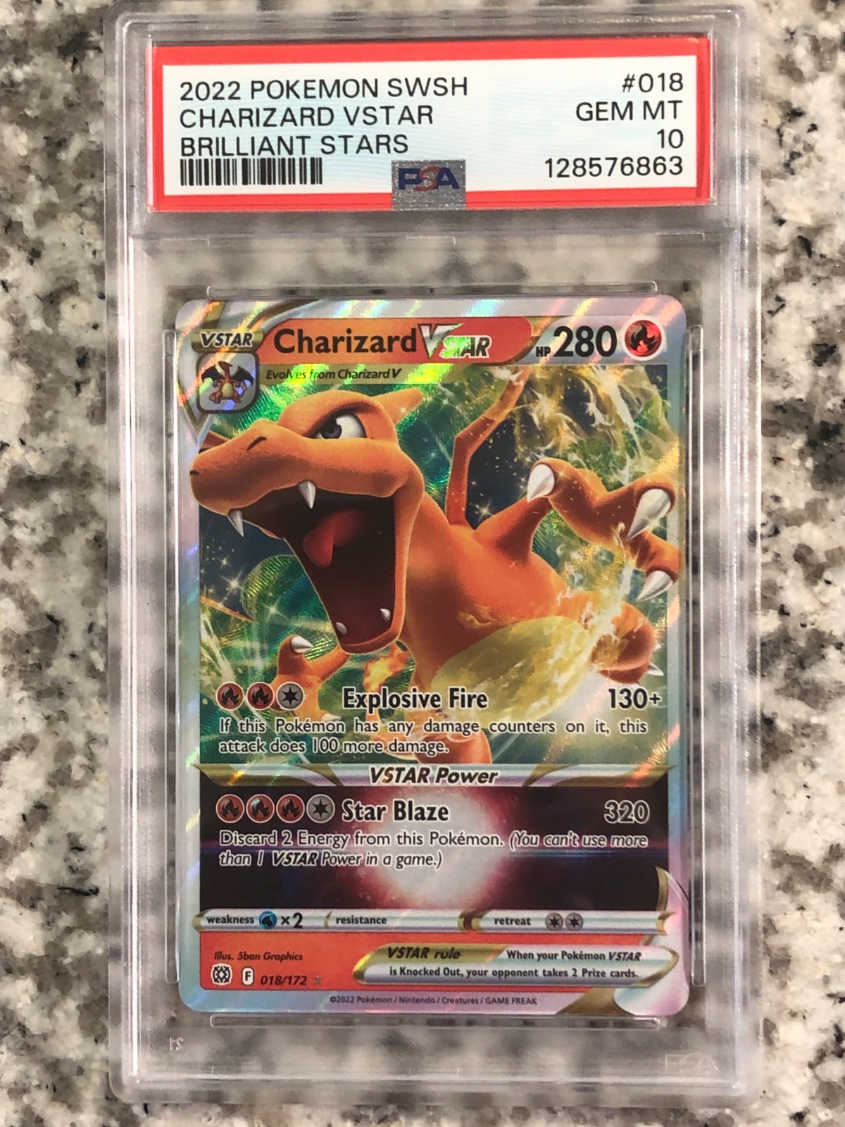 2022 Pokemon Brilliant Stars Charizard VSTAR 18 PSA 10 Gem Mint