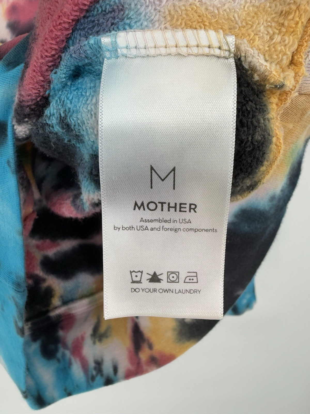 MOTHER The Square Sweatshirt Medium Crewneck Tie Dye Pullover Vertigo Black