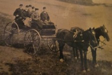 1880s Horse Wagon With 6 Passengers. Very Rare