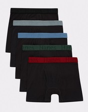 Hanes Boys Breathable Cooling Wicking Boxer Briefs Underwear 5-Pack M 8-10