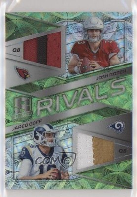 2018 Spectra Rivals Neon Green Prizm 7/25 Jared Goff Josh Rosen #5 Rookie RC 2x6