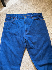 Wrangler Cowboy Cut Men's Blue Dark Wash Regular Fit Mid Rise Straight Jeans