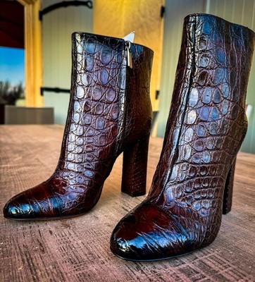 Schöne Santoni Damen Alligator Stiefeletten, Gr. 39