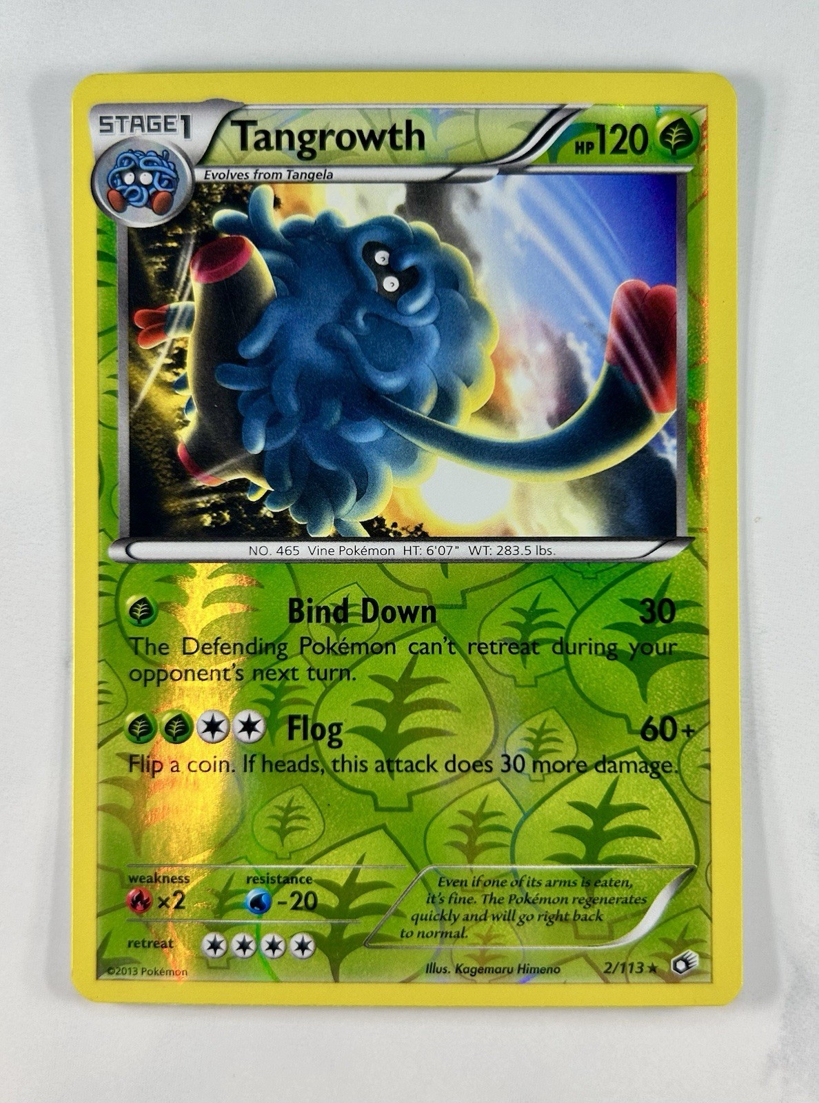 Tangrowth 2013 Pokemon Legendary Treasures Reverse Holo #2/113 * Light Play